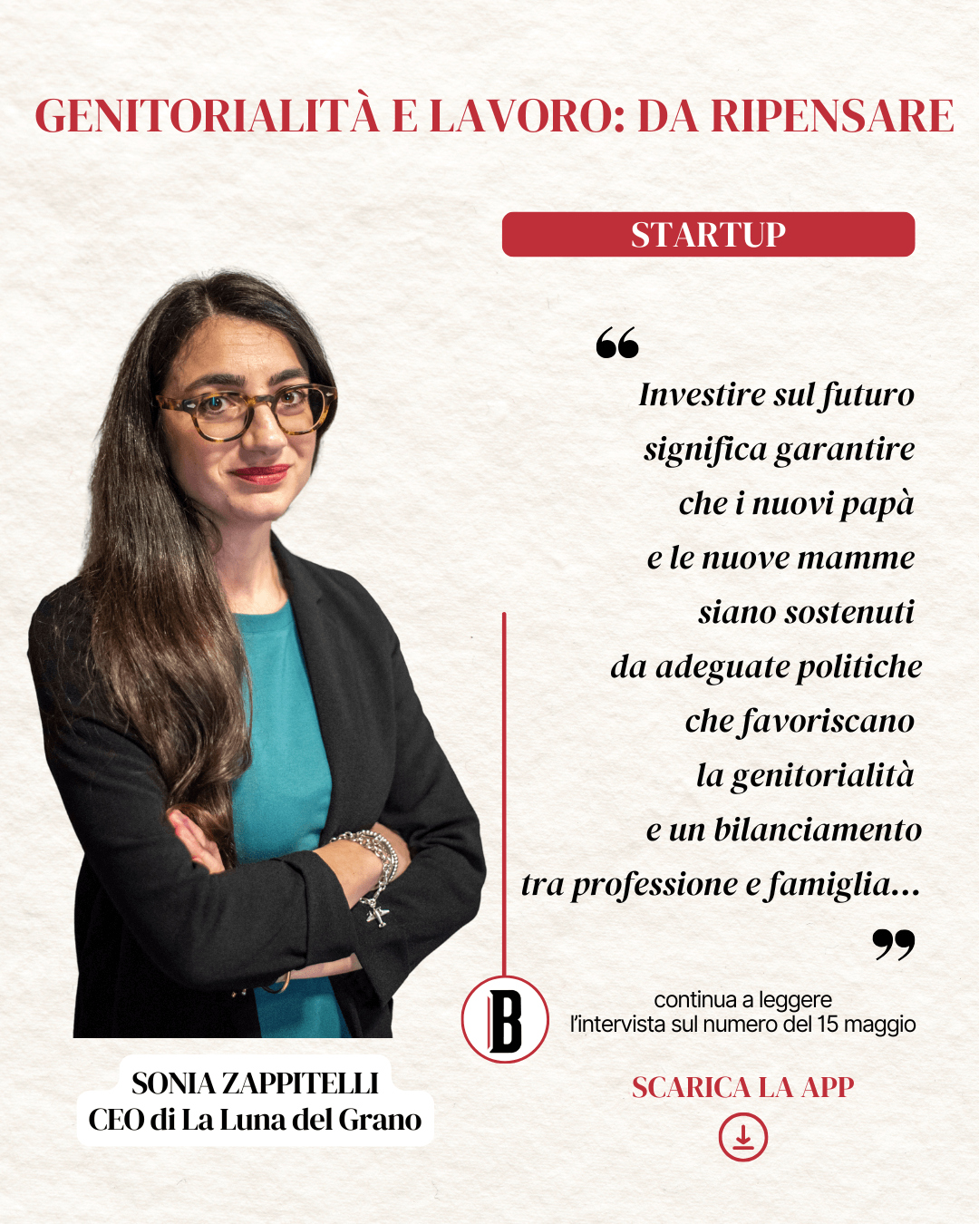 Zappitelli, La Luna del Grano: «Bisogna trovare un bilanciamento tra genitorialità e lavoro»