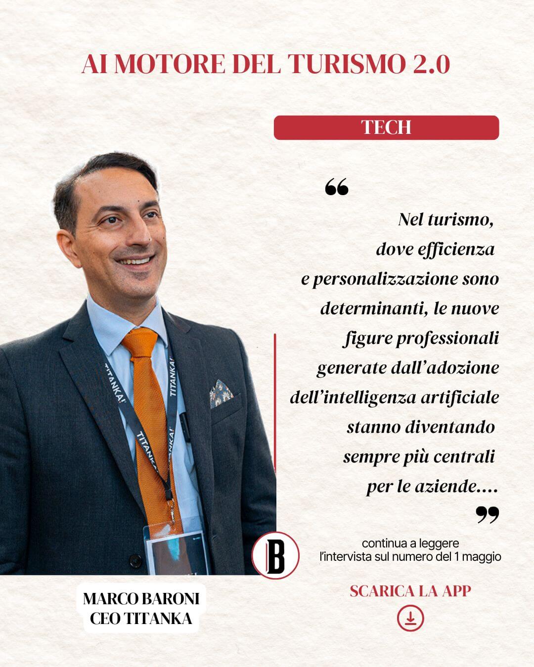 Baroni, TITANKA: «L’AI come motore del turismo 2.0»